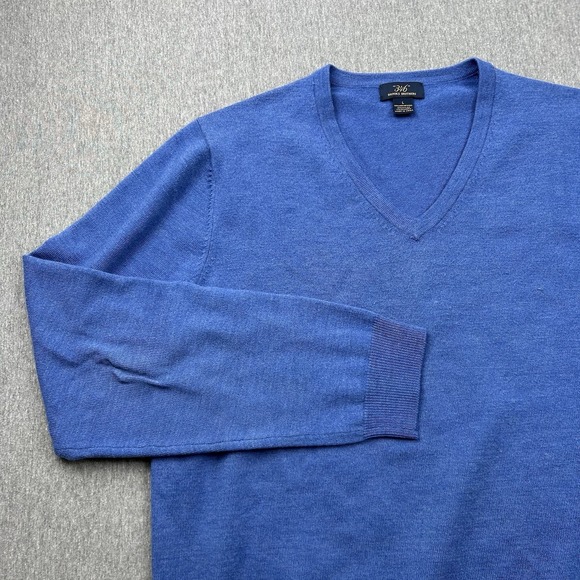 Brooks Brothers Other - Brooks Brothers 346 Merino Wool Blend Mens Large Blue VNeck Sweater Long Sleeve